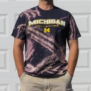 Michigan Wolverines Bleach Tee sz L
